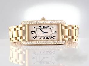 Thumbnail von Cartier Tank Américaine Gelbgold 750 Wb7015k2 Diamanten Brillanten Gold