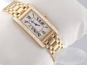 Thumbnail von Cartier Tank Américaine Gelbgold 750 Wb7015k2 Diamanten Brillanten Gold