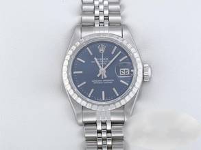 Thumbnail von Rolex Oyster Perpetual Lady Date 26mm 2002 Edelstahl Damen Automatik Stahl Stainless Steel Jubilé-band Chronometer Oyster Blue Dial