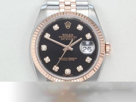 Rolex Datejust 36 36mm 116231 2012 Stahl Rosegold 750 Diamanten Automatik Stainless Steel 18kt Rose Gold Jubilé-band Chronometer Oyster Black Dial