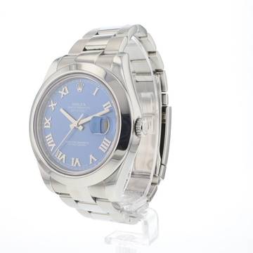 Rolex Datejust II Steel Azzurro Blue Roman Dial