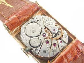 Thumbnail von Girard Perregaux Classic Tank - Rare Vintage 14K Gelbgold Herrenuhr Handaufzug frühe GP Herrenuhr massiv Gelbgold im original Zustand
