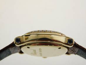 Thumbnail von Chopard Happy Sport 18 Ayar Sarı Altın orijinal Brillant çerçevesi ve yaprakta 5 Brillant ile çift Brillant çerçeve ve yaprakta uçan Brillantler ile