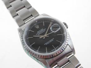 Thumbnail von Rolex Datejust 36 Stahl 36 mm Saphirglas mit schwarzem Zifferblatt Volle Rolex Garantie Rolex Revision Garantie bis 2028 verklebt !