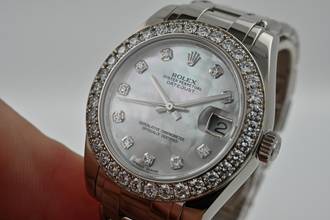 Thumbnail von Rolex Datejust 31 Oyster Pearlmaster 18k Factory Diamond Dial Bezel 81299 34mm LC100