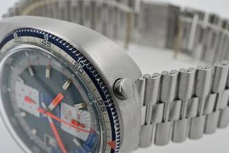 Thumbnail von Breitling Bullhead Vintage Chronograph blue dial 2117 Box Papers Vintage Manual Wind