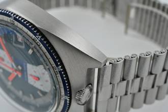 Thumbnail von Breitling Bullhead Vintage Chronograph blue dial 2117 Box Papers Vintage Manual Wind