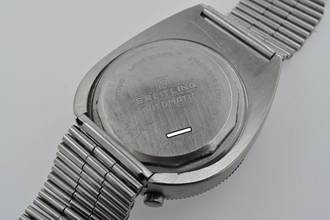 Thumbnail von Breitling Bullhead Vintage Chronograph blue dial 2117 Box Papers Vintage Manual Wind