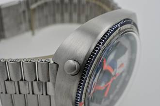 Thumbnail von Breitling Bullhead Vintage Chronograph blue dial 2117 Box Papers Vintage Manual Wind