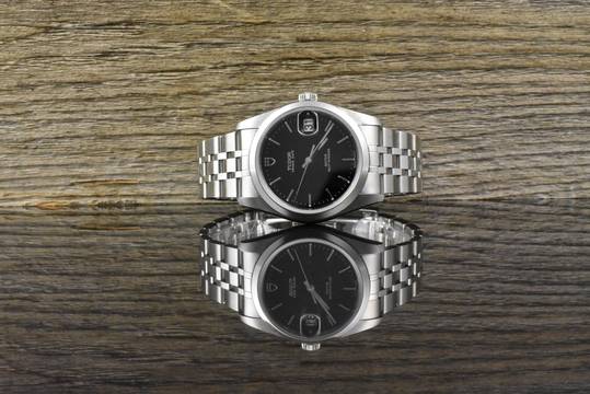 Tudor Prince Date 74000 - Black Dial - unpoliert - Medium - 34MM - Automatik