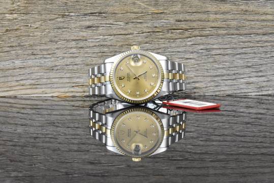 Tudor Prince Date 74033 · Stahl/Gold · Diamond Dial · Medium · 34 mm