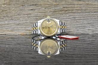 Thumbnail von Tudor Prince Date 74033 · Stahl/Gold · Diamond Dial · Medium · 34 mm