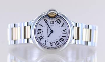 Thumbnail von Cartier Ballon Bleu 28mm Steel Gold 28mm Klassiker Luxusuhr Silver roman dial Lady