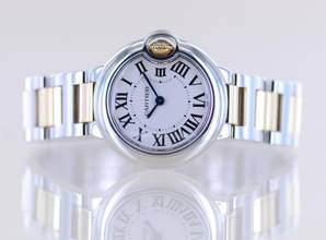 Thumbnail von Cartier Ballon Bleu 28mm Steel Gold 28mm Klassiker Luxusuhr Silver roman dial Lady