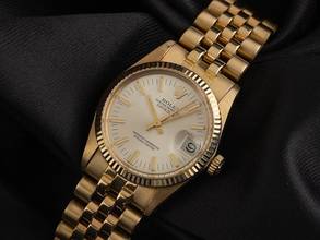 Thumbnail von Rolex Datejust 31 Medium Ref.6827 Bj.1979 Box&Beschreibung sehr gut Vintage Datejust Medium 18kt Gelbgold 85g open 6/9 Jubilé