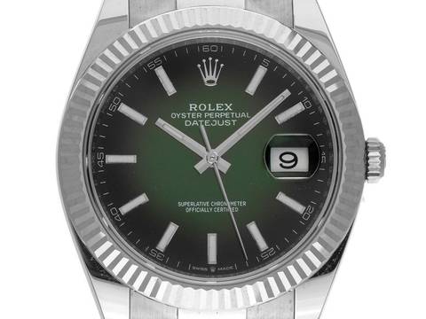Rolex Datejust 41 Ref.126334 2026 Full Set Ungetragen Datejust Ombré Green Dial