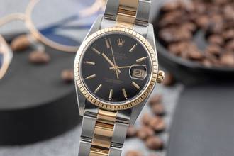 Thumbnail von Rolex Oyster Perpetual Date 34 Black Dial Edelstahl / Gold Ref. 15223 B&P 1994