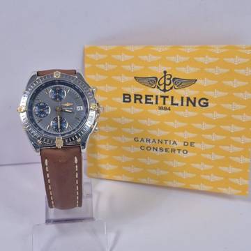  Breitling Chronomat Ouro & Aço 40mm Gray Dial Automático Completo 