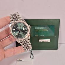 Thumbnail von Rolex Datejust 41 41mm Ouro Branco & Aço Mint Green Jubilee Automático Completo