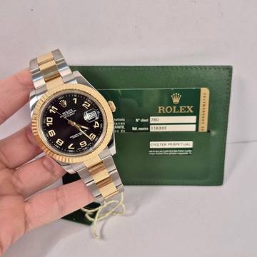 Rolex Datejust II 41mm Ouro & Aço Racing Black Dial Automático Completo