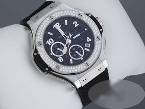 Thumbnail von Hublot Big Bang 41 mm 2018 Chronograph 341.sx.130.rx.114 Edelstahl Diamanten Black Dial Steel