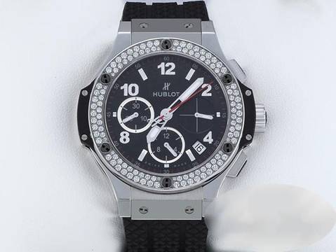  Hublot Big Bang 41 mm 2018 Chronograph 341.sx.130.rx.114 Edelstahl Diamanten Black Dial Steel 