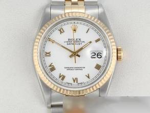 Thumbnail von Rolex Datejust 36 36mm 16233 Edelstahl Gelbgold 750 Automatik Stainless Steel 18kt Yellow Gold Jubilé-band Chronometer Oyster White Dial