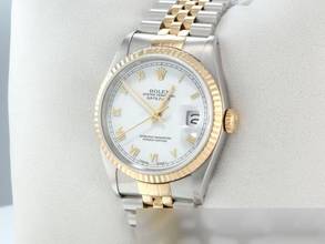 Thumbnail von Rolex Datejust 36 36mm 16233 Edelstahl Gelbgold 750 Automatik Stainless Steel 18kt Yellow Gold Jubilé-band Chronometer Oyster White Dial