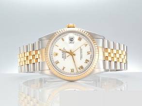 Thumbnail von Rolex Datejust 36 36mm 16233 Edelstahl Gelbgold 750 Automatik Stainless Steel 18kt Yellow Gold Jubilé-band Chronometer Oyster White Dial