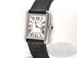 Thumbnail von Cartier Tank Solo Kleines Modell W5200005 2017 Edelstahl Lederband Stahl Steel