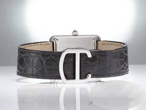 Thumbnail von Cartier Tank Solo Kleines Modell W5200005 2017 Edelstahl Lederband Stahl Steel