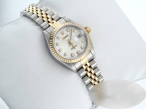 Rolex Lady-Datejust Edelstahl Gelbgold 750 Diamanten Automatik Stainless Steel 18kt Yellow Gold Stahl Jubilé-band Chronometer Oyster