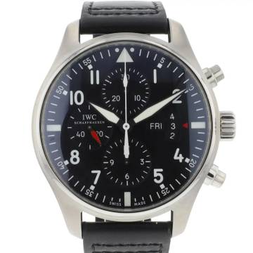 IWC Fliegeruhr Chronograph Pilot's Watch Chronograph Steel Black Dial
