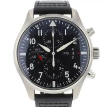 Thumbnail von IWC Fliegeruhr Chronograph Pilot's Watch Chronograph Stahl Schwarzes Zifferblatt