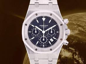 Thumbnail von Audemars Piguet Royal Oak Chronograph 26300st Blau Chronograph 39mm - Wie neu 2010 Ita