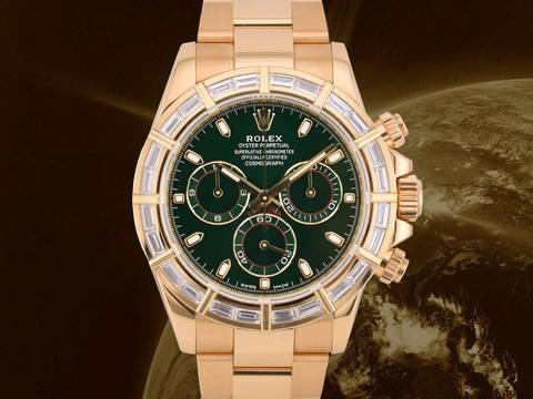 Rolex Daytona Cosmograph Daytona 116568br Off Catalog John Mayer Green Dial Factory Diamond Bezel