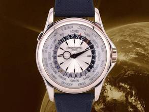 Thumbnail von Patek Philippe World Time Komplikationen World Time 5130g Weißgold Silberzifferblatt - Wie neu Vollständiges Set