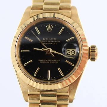 Rolex Lady-Datejust REF.6917//FULL SET//1979//BLACK DIAL//VOLLGOLD//#809