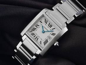 Thumbnail von Cartier Tank Française MM Medium Modell Ref.2465 2002 Box&Beschreibung sehr gut Vintage Tank Francaise MM Medium Modell