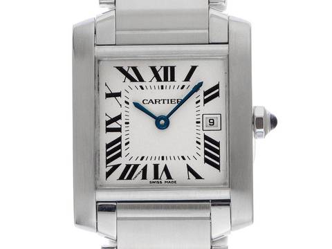  Cartier Tank Française MM Medium Modell Ref.2465 2002 Box&Beschreibung sehr gut Vintage Tank Francaise MM Medium Modell 