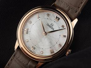  Omega De Ville Prestige Ref.434.53.30.60.55.001 2025 Full Set Ungetragen De Ville Prestige 18kt Sedna™-Gold Diamanten Perlmutt 