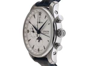 Thumbnail von Union Glashütte Belisar Chronograph Ref.D009425A 2021 Full Set wie Neu Vintage Belisar Chronograph Vollkalender Mondphase Krokoleder Faltschließe
