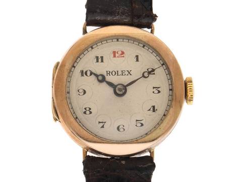  Rolex Art Deco Art Deco 9kt Gelbgold Klappdeckel Bj.1922 original Box sehr gut Vintage Art Deco 9kt Gelbgold Klappdeckel Krokoleder 