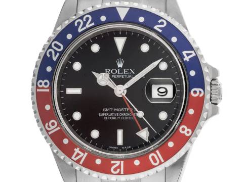 Rolex GMT-Master II Pepsi Ref.16710T 2003 Box&Beschreibung wie Neu Vintage GMT Master II Pepsi no Hole Oyster Armband