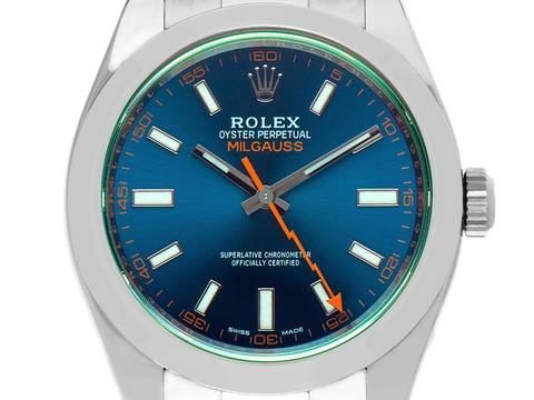 Rolex Milgauss Elektroblau Ref.116400GV Bj.2022 Full Set wie Neu Vintage Milgauss GV Elektroblau