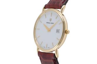 Thumbnail von Universal Genève 18k (0,750) Gold White Dial Herrenuhr Ref. 149.140-22 Papiere