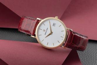 Thumbnail von Universal Genève 18k (0,750) Gold White Dial Herrenuhr Ref. 149.140-22 Papiere