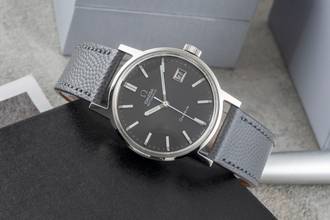 Thumbnail von Omega Genève Grey Dial Stahl Automatik Herrenuhr ST168.0098 166.098 Vintage
