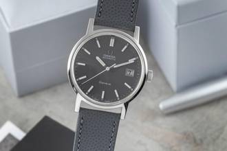 Thumbnail von Omega Genève Grey Dial Stahl Automatik Herrenuhr ST168.0098 166.098 Vintage
