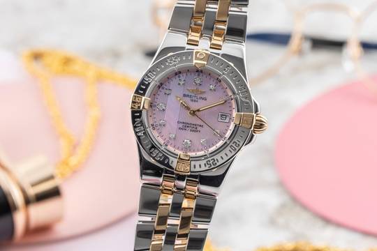  Breitling Starliner Diamond MOP Dial Stahl / Gold Quarz Damenuhr B71340 B&P 2006 